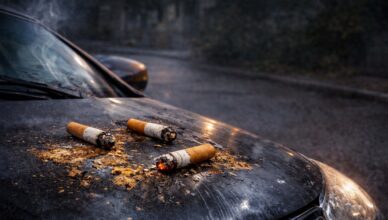 Niedopałek który zostawiał ślad. Sprawa nietypowego uszkodzenia samochodu