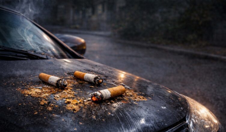Niedopałek który zostawiał ślad. Sprawa nietypowego uszkodzenia samochodu