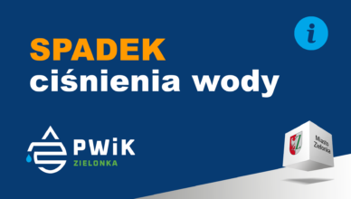 Zielonka - Spadek ciśnienia wody w nocy z 9 na 10 lutego