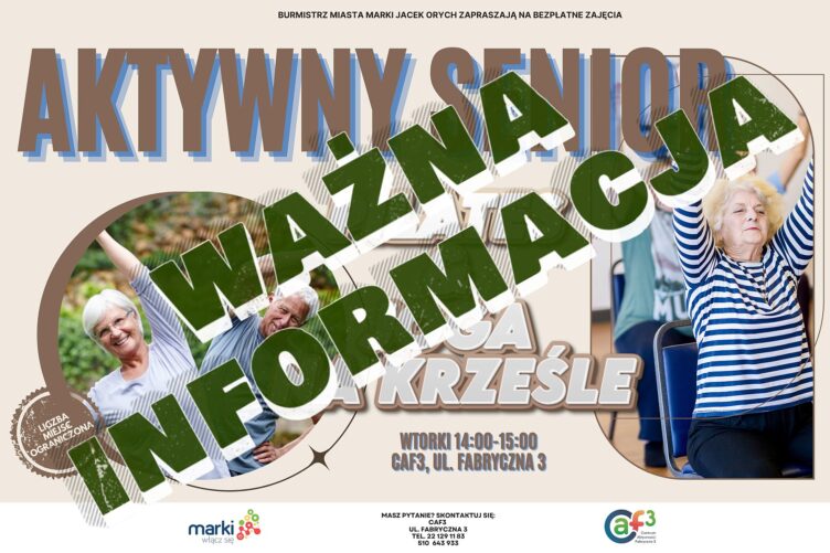 Marki - Zmiany w organizacji zajęć Pilates&Joga na krześle