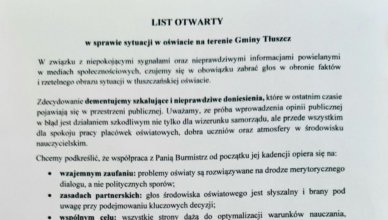 Tłuszcz - List otwarty kadry kierowniczej tłuszczańskich placówek oświatowych