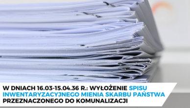 Wołomin - wyłożenie spisu inwentaryzacyjnego mienia Skarbu Państwa przeznaczonego do komunalizacji