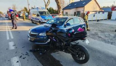 Nie ustąpił pierwszeństwa. Motocyklistka trafiła do szpitala.