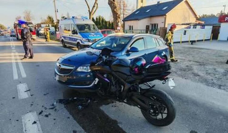 Nie ustąpił pierwszeństwa. Motocyklistka trafiła do szpitala.