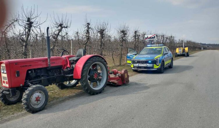 Cudzoziemiec jechał ciągnikiem „na zakazie”, a drugi kierowca był bez uprawnień