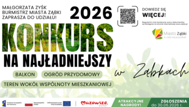 Ząbki - Konkurs na najpiękniejszy balkon, ogród przydomowy lub teren wokół wspólnoty mieszkaniowej