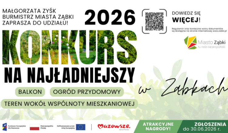 Ząbki - Konkurs na najpiękniejszy balkon, ogród przydomowy lub teren wokół wspólnoty mieszkaniowej