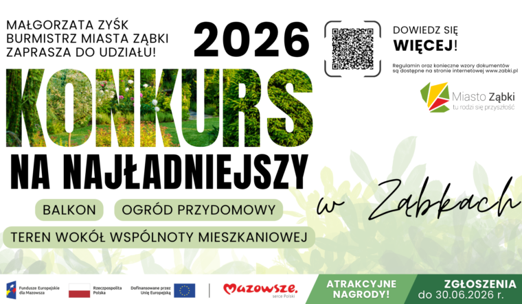 Ząbki - Konkurs na najpiękniejszy balkon, ogród przydomowy lub teren wokół wspólnoty mieszkaniowej