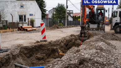 Zielonka - Prace budowlane w ulicach Ossowskiej i Korczaka postępują