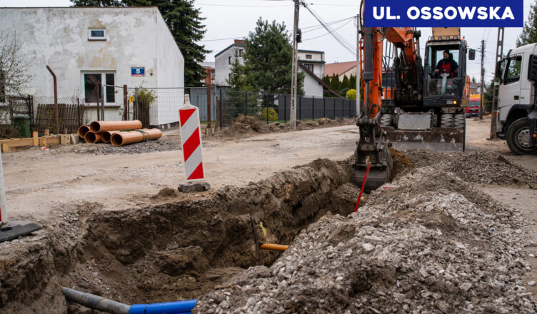Zielonka - Prace budowlane w ulicach Ossowskiej i Korczaka postępują