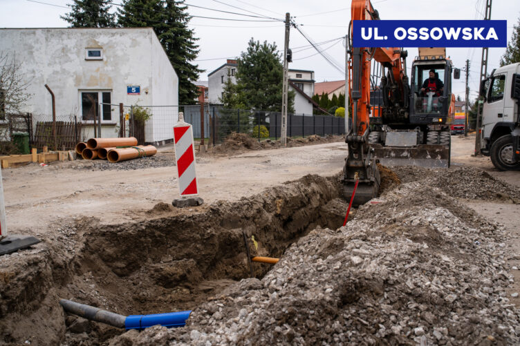 Zielonka - Prace budowlane w ulicach Ossowskiej i Korczaka postępują