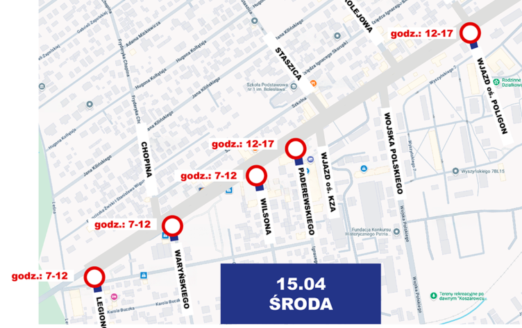 Zielonka - Prace i organizacja ruchu w środę, 15 kwietnia