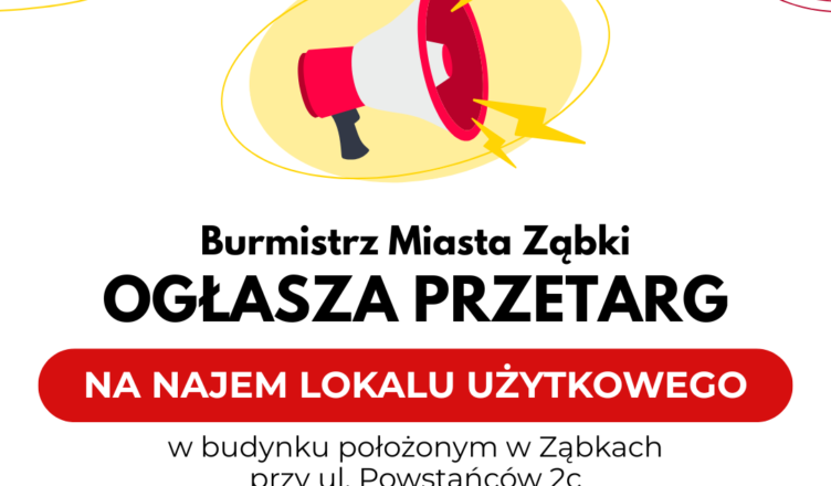Ząbki - Przetarg na najem lokalu użytkowego przy ul. Powstańców 2c