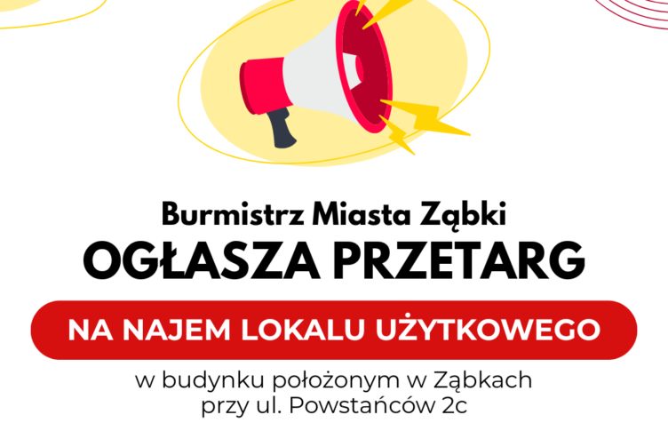 Ząbki - Przetarg na najem lokalu użytkowego przy ul. Powstańców 2c