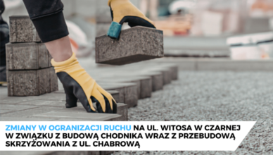 Wołomin - Czasowa organizacja ruchu na drodze powiatowej ul. Witosa w Czarnej