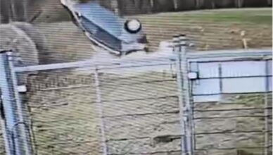 Pijana kierująca dachowała z dzieckiem w aucie. [wideo]