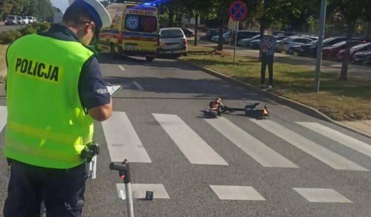 Kolejny wypadek z udziałem hulajnogi elektrycznej