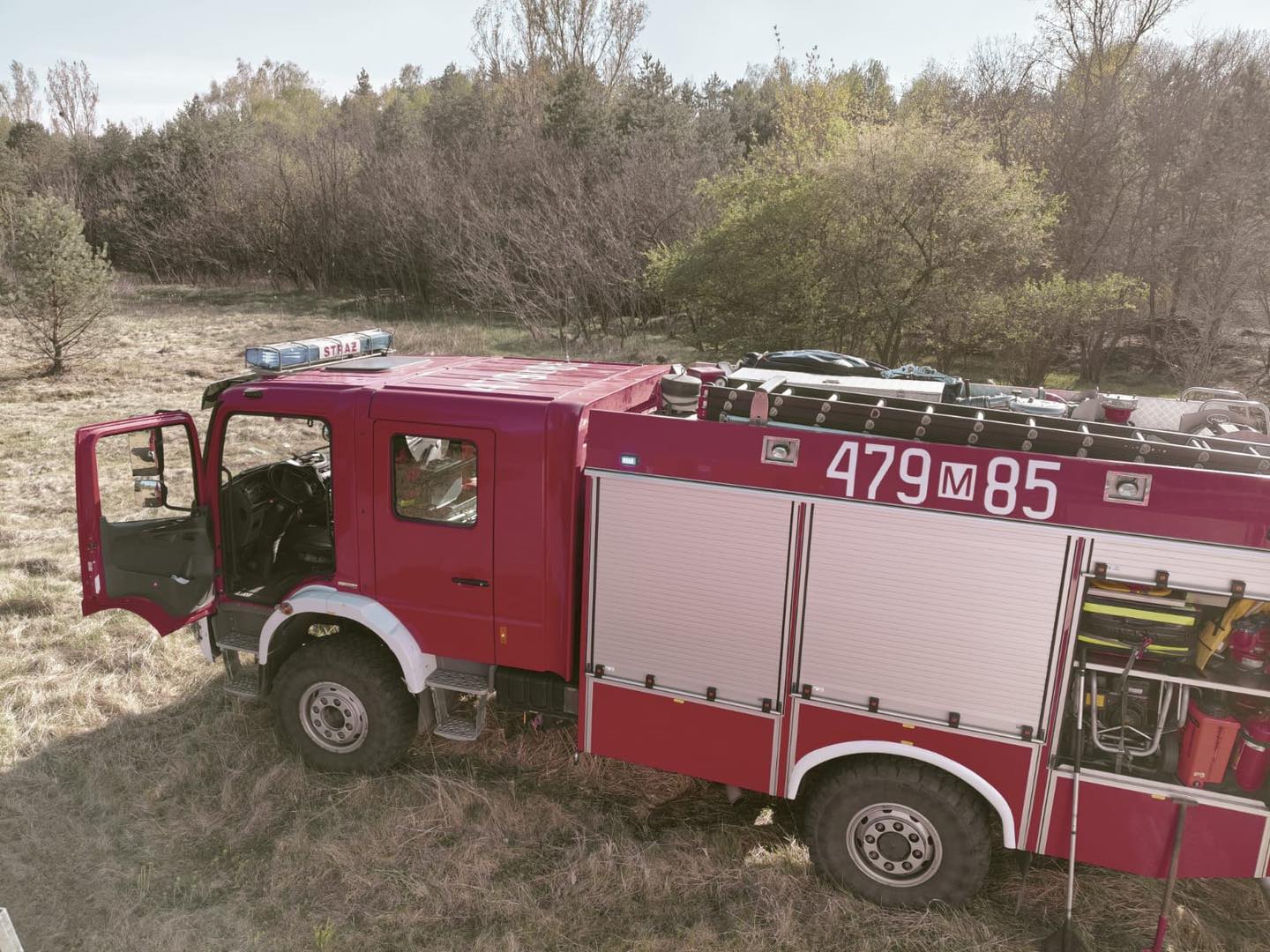 Pożar lasu w Jabłonnie. Ogień trawił poszycie – szybka akcja strażaków powstrzymała zagrożenie