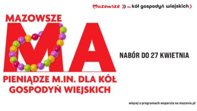 5,5 mln zł dla gospodyń aktywnych społecznie z Mazowsza