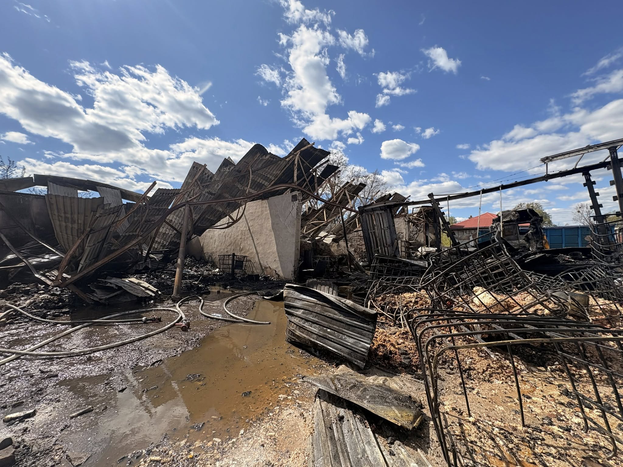 Ogień pochłonął magazyn i pojazdy! Wielka akcja gaśnicza w Słupnie.