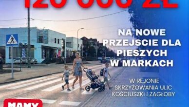 Powiat Wołomiński z dofinansowaniem na poprawę bezpieczeństwa w Markach. Powstanie nowe przejście i program edukacyjny