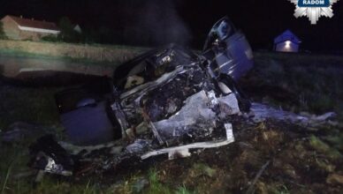 Weekend grozy na drogach! Spalone auto, ucieczki sprawców i seria wypadków