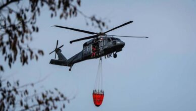 Ogromny pożar lasu na terenie powiatu wołomińskiego. Do akcji ruszyły dziesiątki strażaków, samoloty i wojskowy Black Hawk