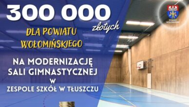 Sala gimnastyczna w „Baczyńskim” przejdzie dużą modernizację. Powiat pozyskał 300 tys. zł z Mazowsza