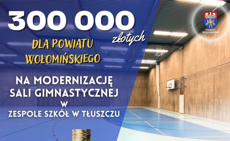 Sala gimnastyczna w „Baczyńskim” przejdzie dużą modernizację. Powiat pozyskał 300 tys. zł z Mazowsza
