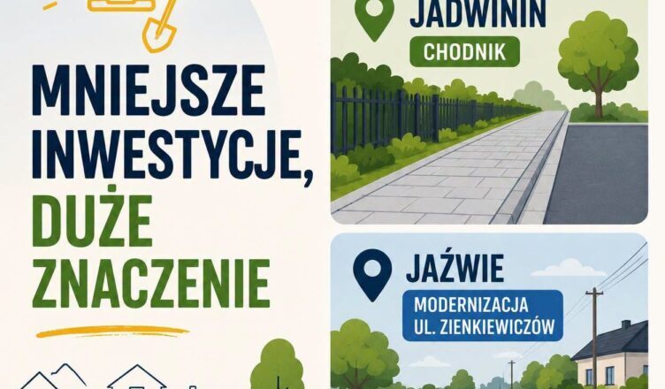 Chodnik w Jadwininie i modernizacja drogi w Jaźwiu. Gmina Tłuszcz podpisała umowy na lokalne inwestycje