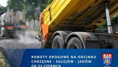Roboty drogowe na trasie Chrzęsne – Sulejów – Jadów