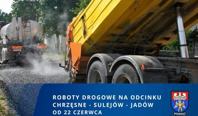 Roboty drogowe na trasie Chrzęsne – Sulejów – Jadów