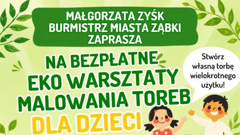 Ząbki - Bezpłatne Warsztaty Malowania Eko Toreb dla Dzieci!