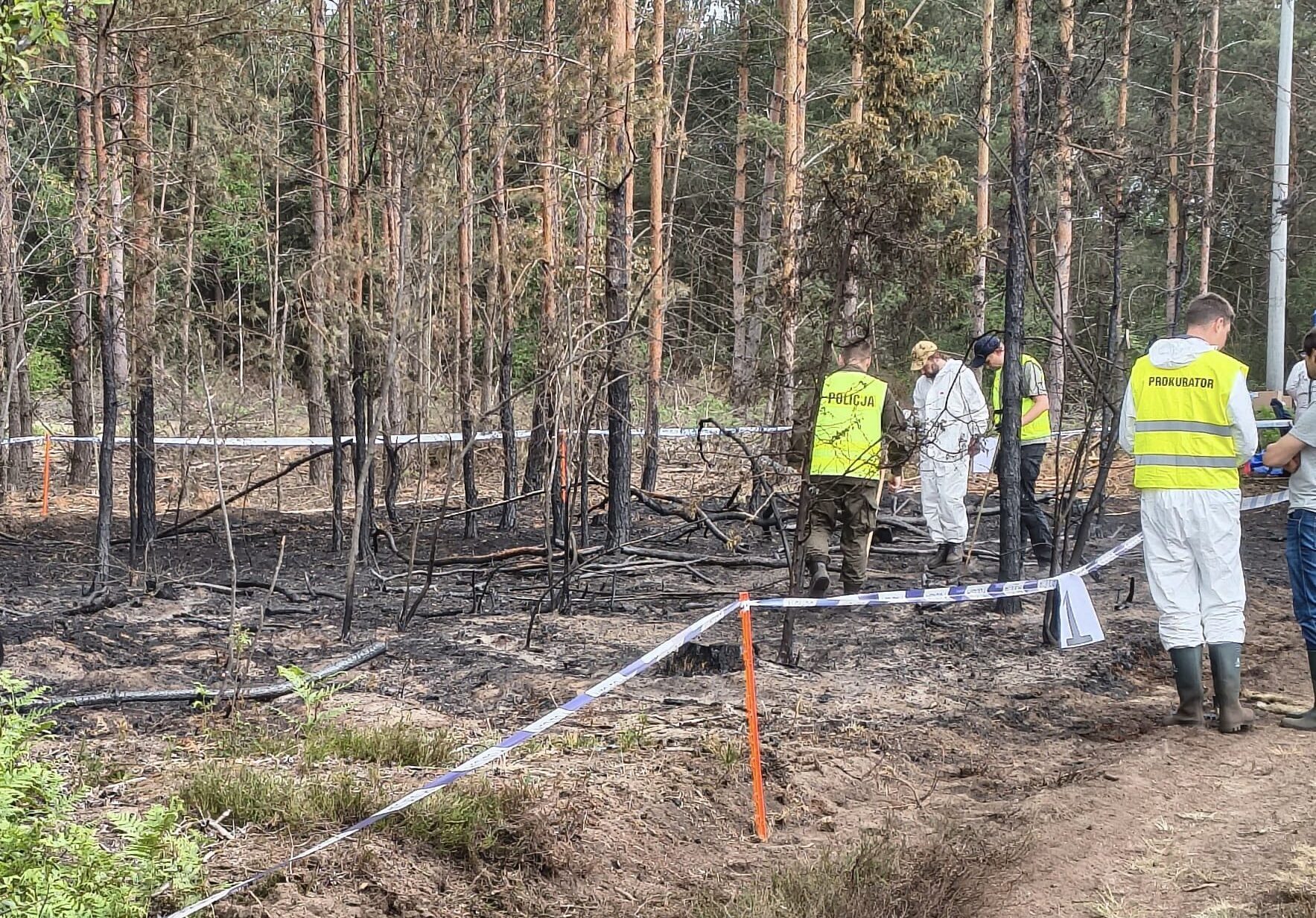 Śledczy weszli na pogorzelisko. Trwa ustalanie przyczyn gigantycznego pożaru na pograniczu powiatów wołomińskiego i mińskiego