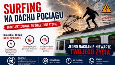 Straż Ochrony Kolei ostrzega przed trainsurfingiem