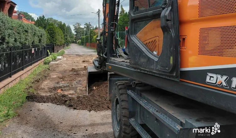 Marki - Prace drogowe w ulicy Świerkowej