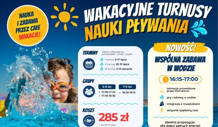 Ząbki - Letnia oferta zajęć pływackich dla dzieci – trwają zapisy
