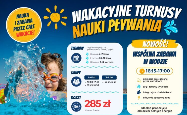 Ząbki - Letnia oferta zajęć pływackich dla dzieci – trwają zapisy