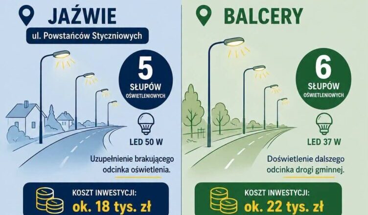 Nowe oświetlenie w Jaźwiu i Balcerach. Gmina Tłuszcz doświetli kolejne odcinki dróg