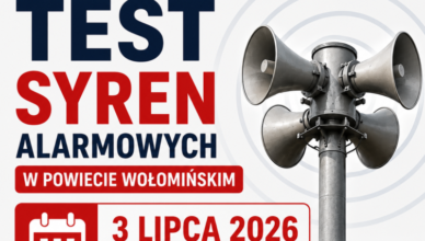 Test syren alarmowych w powiecie wołomińskim