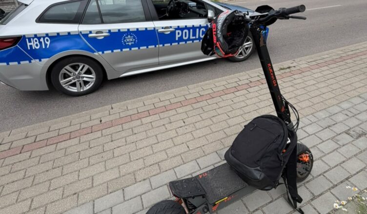 Niebezpieczną jazdę przerwali policjanci. 15-latek pędził hulajnogą elektryczną 61 km/h