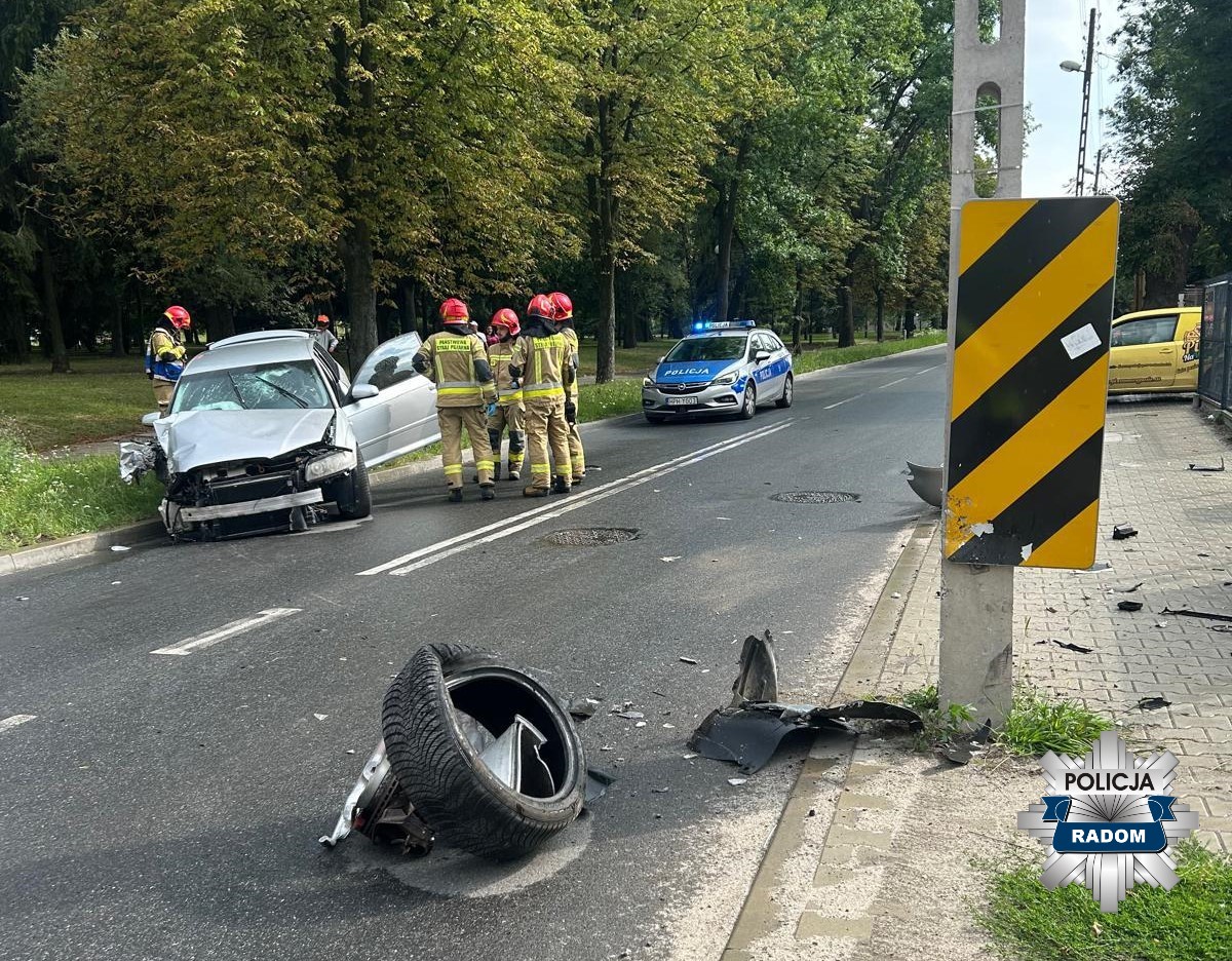 Nietrzeźwy uderzył w słup