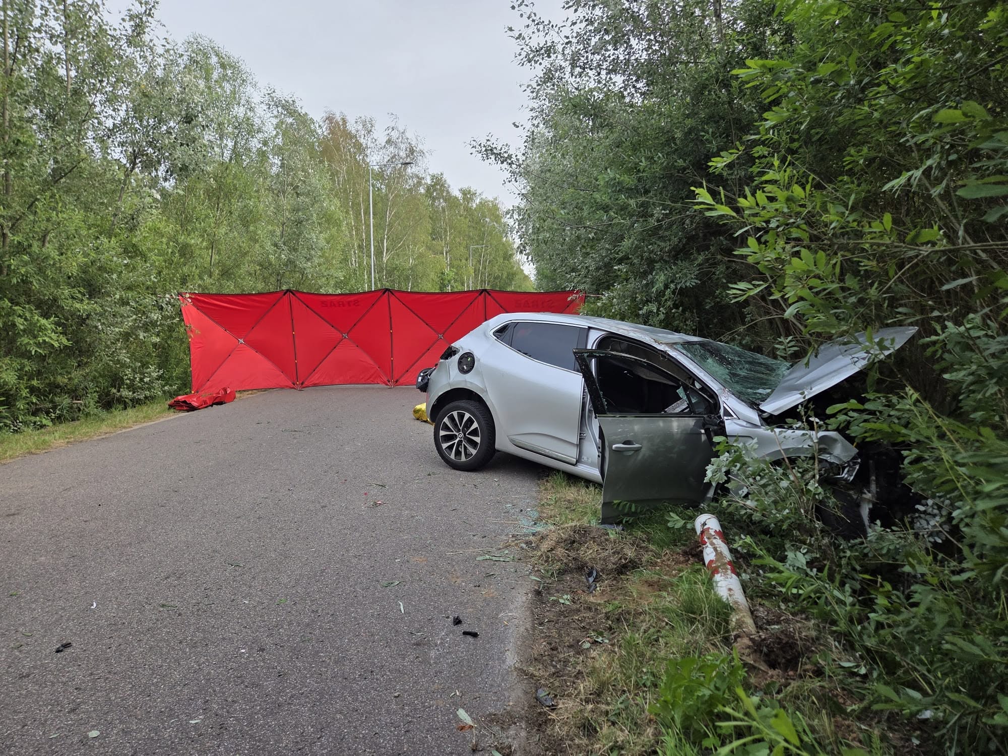 Tragiczny wypadek w Małocicach. Renault uderzyło w drzewo, 29-letni kierowca zginął na miejscu