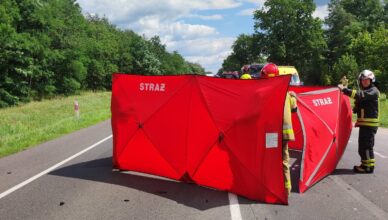 Tragiczny wypadek motocyklisty na DW630 w Rajszewie. Mimo długiej reanimacji nie udało się go uratować