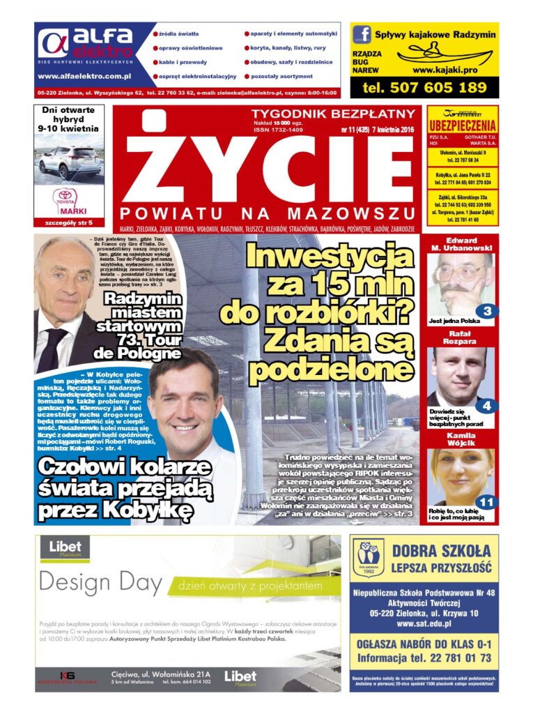 Okładka tygodnika Życie Powiatu nr 11 (435) z 7 kwietnia 2016