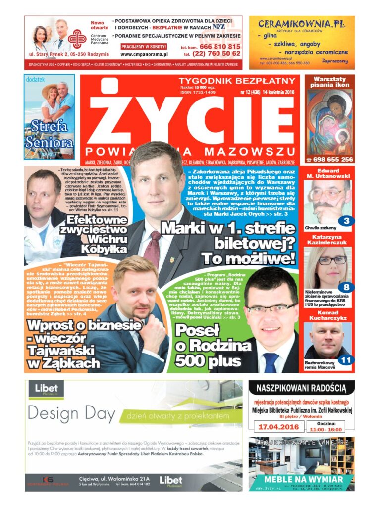 Okładka tygodnika Życie Powiatu nr 12 (436) z 14 kwietnia 2016