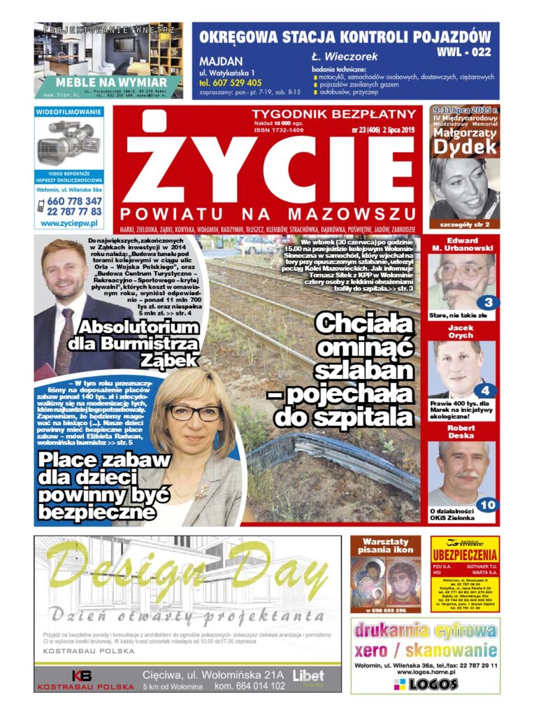Okładka tygodnika Życie Powiatu nr 23 (406) z 2 lipca 2015