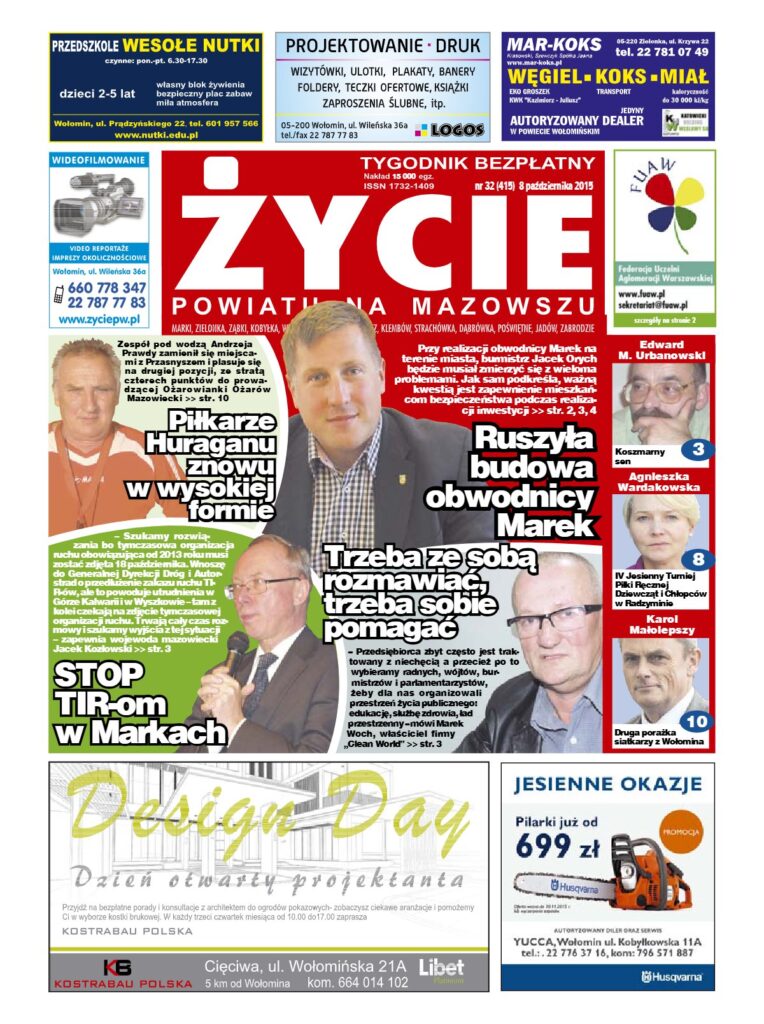 Okładka tygodnika Życie Powiatu nr 32 (415) z 8 października 2015