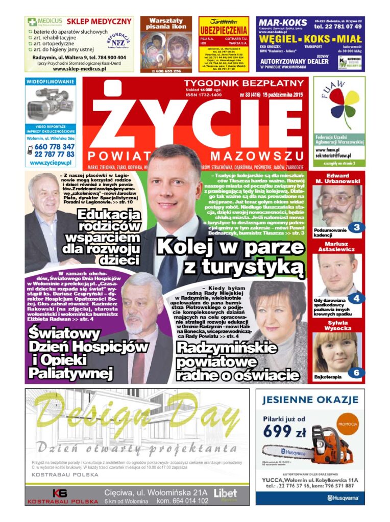 Okładka tygodnika Życie Powiatu nr 33 (416) z 15 października 2015