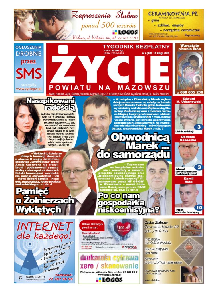 Okładka tygodnika Życie Powiatu nr 4 (428) z 11 lutego 2016